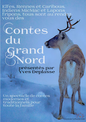 Affiche "Contes du Grand Nord" avec un Renne