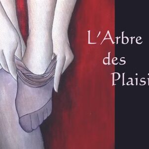 Visuel dessiné du spectacle l'Arbre des plaisirs une personne enfile un bas